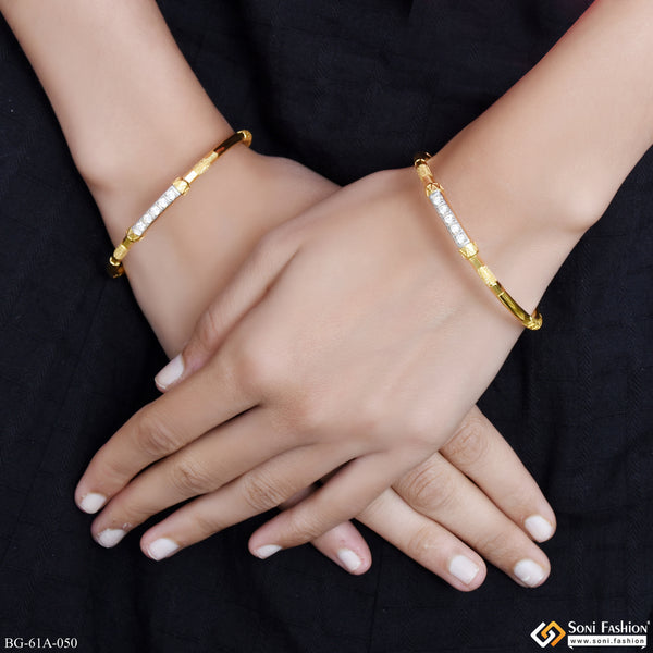 1 Gram Gold Plated Decorative Design Bangles for Ladies - Style A050