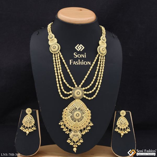 1 Gram Gold Plated Decorative Design Necklace Set for Women - Style B308