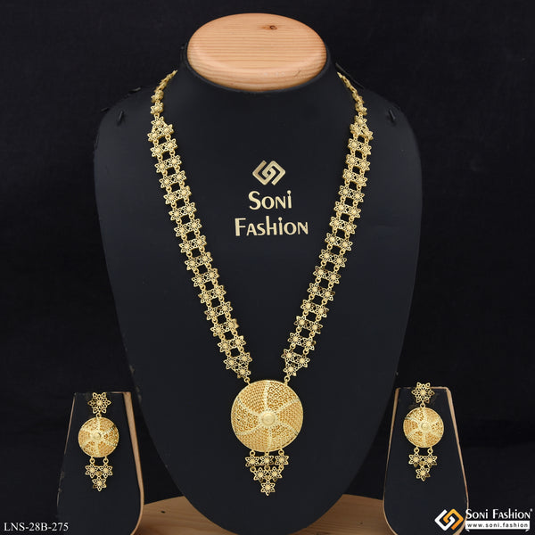 1 Gram Gold Plated Decorative Design Necklace Set for Women - Style B275