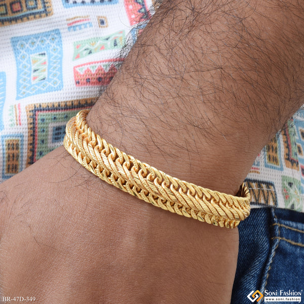 1 Gram Gold Plated Delicate Design Link Bracelet for Men - Style D349