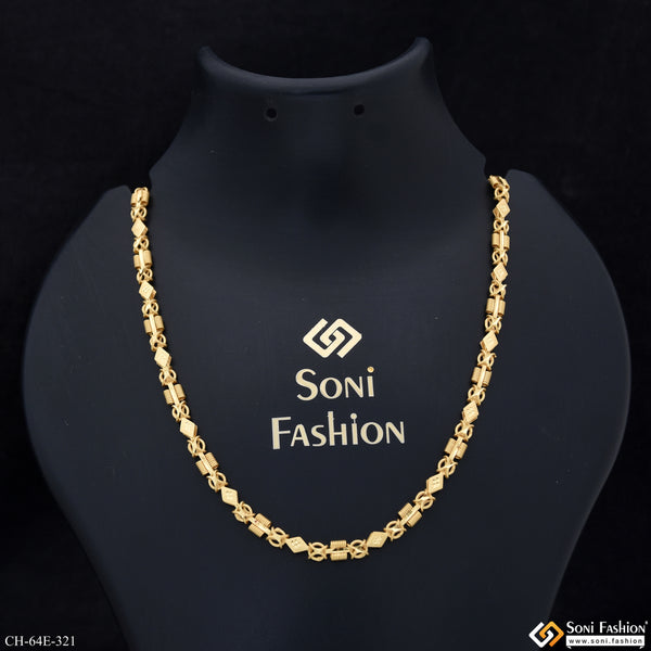 1 Gram Gold Plated Diamond Cut Glamorous Design Chain for Men - Style E321
