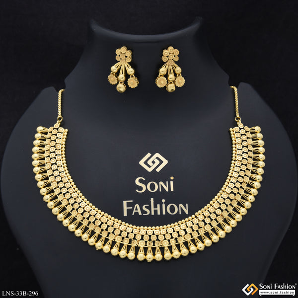 1 Gram Gold Plated Exclusive Design Necklace Set for Women - Style B296