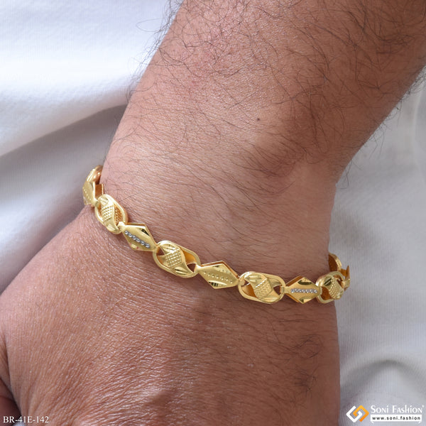 1 Gram Gold Plated Fabulous Design Kohli Bracelet for Men - Style E142