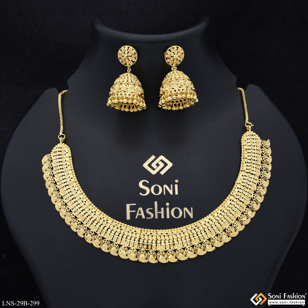 1 Gram Gold Plated Fashion-Forward Necklace Set for Women - Style B299