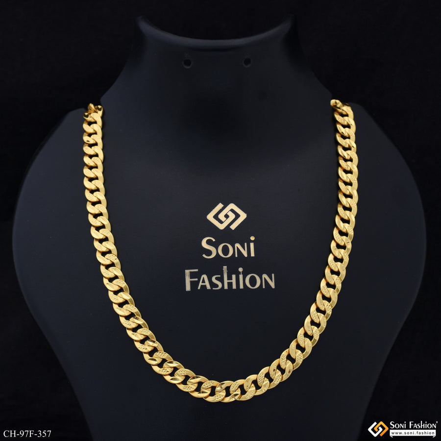 1 Gram Gold Plated Fashionable Design Link Chain for Men - Style F357