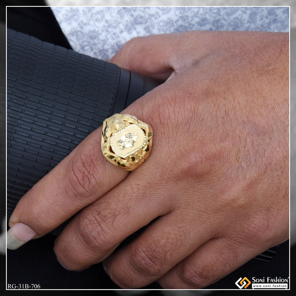 1 Gram Gold Plated Fashionable Design Ring for Men - Style B706
