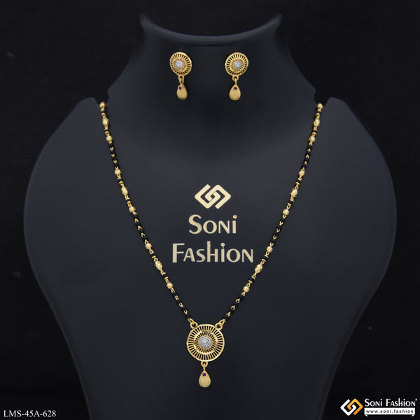 1 Gram Gold Plated Fashionable Mangalsutra Set for Women - Style A628