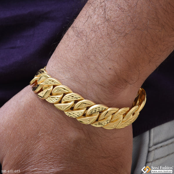 1 Gram Gold Plated Glamorous Design Pokal Bracelet for Men - Style E035