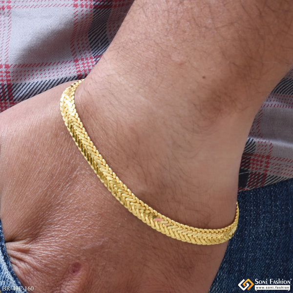 1 Gram Gold Plated Glittering Design Snake Bracelet for Men - Style E160