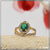1 Gram Gold Plated Green Stone with Diamond Designer Ring for Lady - Style LRG-149