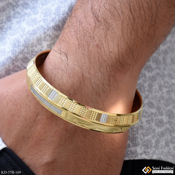 1 Gram Gold Plated Jaguar Trending Design Punjabi Kada for Men - Style B169
