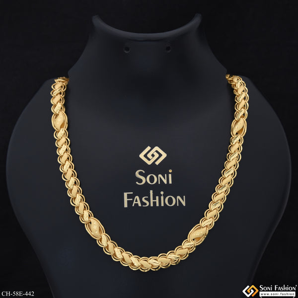 1 Gram Gold Plated Kohli Chain for Men - Style E442