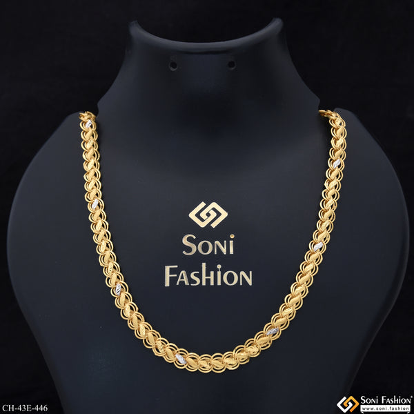 1 Gram Gold Plated Kohli Chain for Men - Style E446