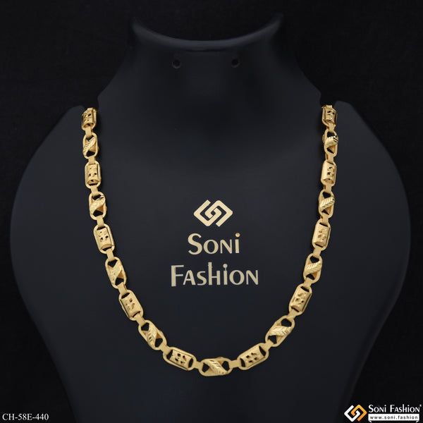 1 Gram Gold Plated Kohli Chain for Men - Style E440
