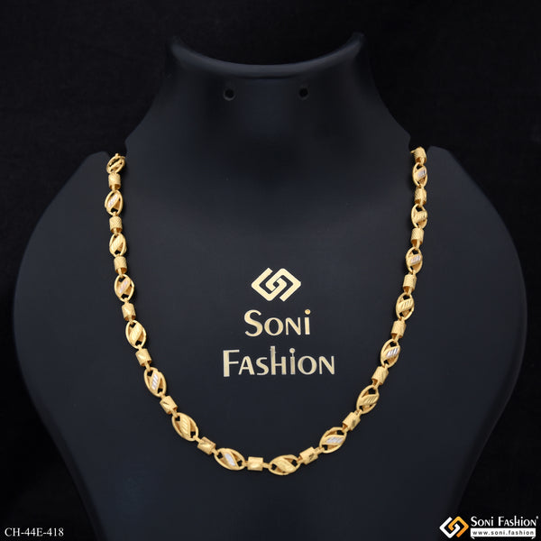 1 Gram Gold Plated Kohli Chain for Men - Style E418
