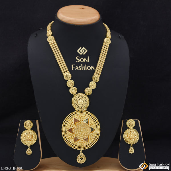 1 Gram Gold Plated Latest Design Necklace Set for Women - Style B300