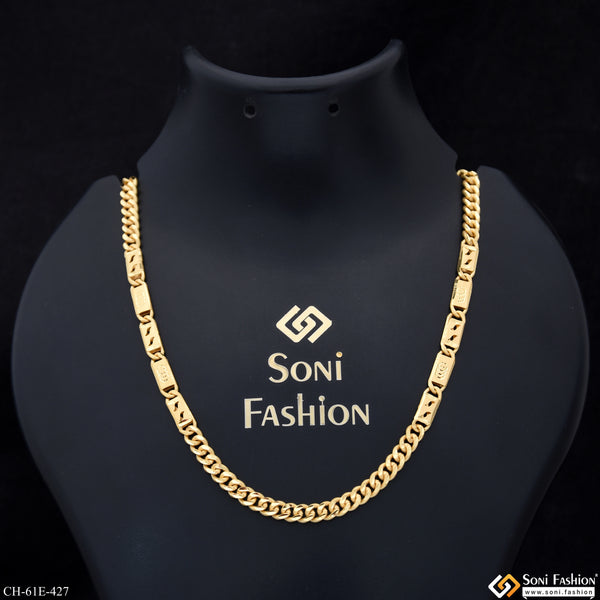 1 Gram Gold Plated Link Nawabi Chain for Men - Style E427