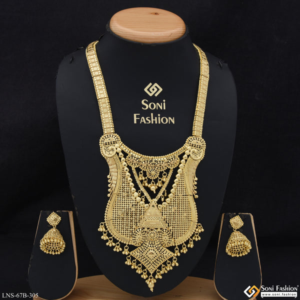 1 Gram Gold Plated Lovely Design Necklace Set for Women - Style B305
