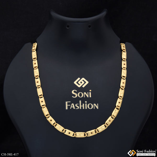 1 Gram Gold Plated Nawabi Chain for Men - Style E417