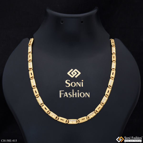 1 Gram Gold Plated Nawabi Chain for Men - Style E415