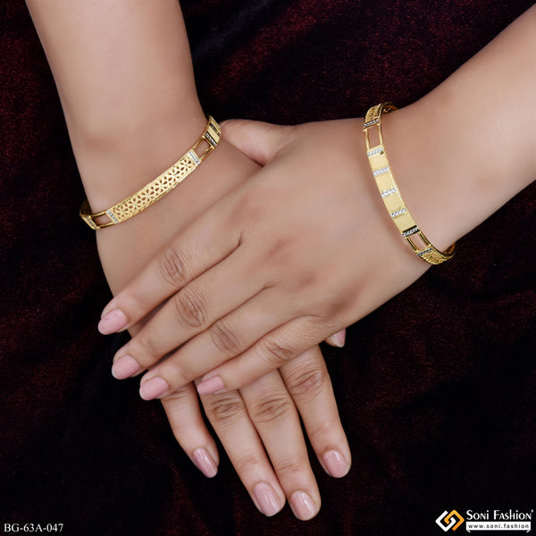 1 Gram Gold Plated New Style Bangles for Ladies - Style A047