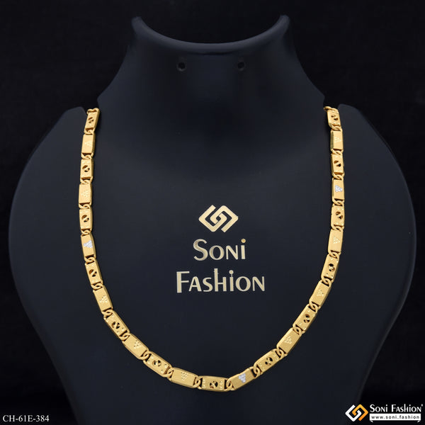 1 Gram Gold Plated Popular Design Nawabi Chain for Men - Style E384