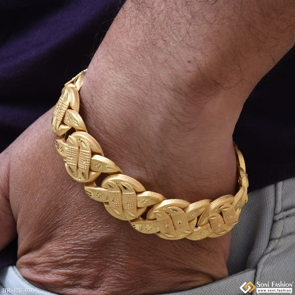 1 Gram Gold Plated Popular Design Pokal Bracelet for Men - Style E036