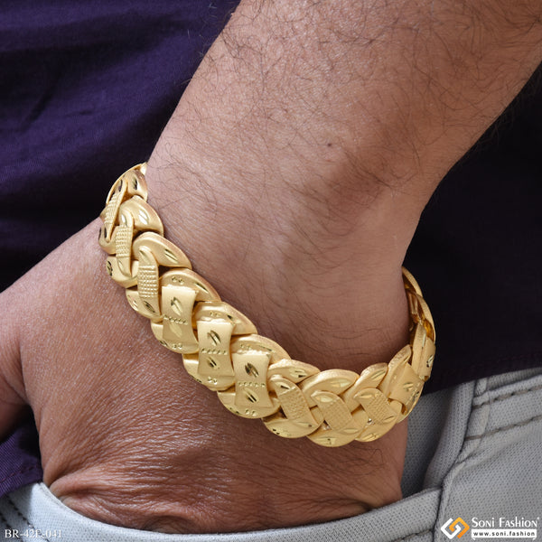 1 Gram Gold Plated Prominent Design Pokal Bracelet for Men - Style E041