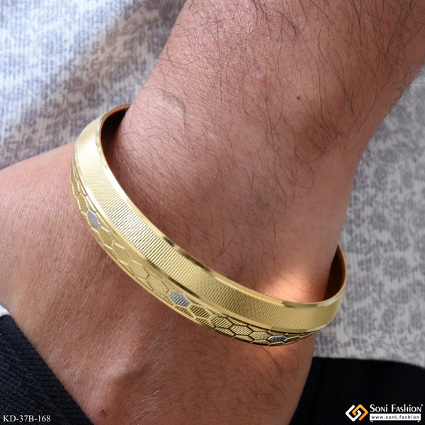 1 Gram Gold Plated Punjabi Kada for Men - Style B168