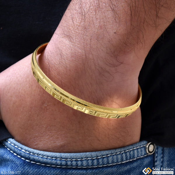 1 Gram Gold Plated Punjabi Kada for Men - Style B177