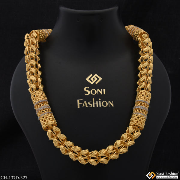 1 Gram Gold Plated Best Quality Rajwadi Chain for Men - Style D327