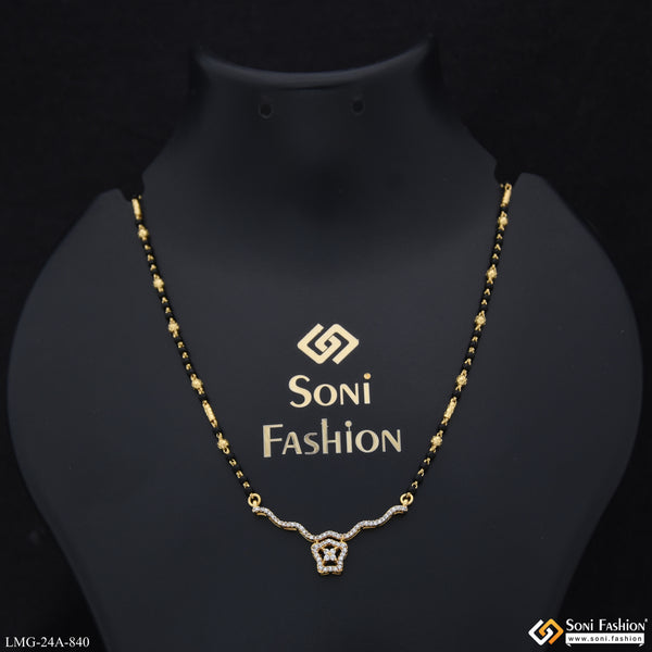 1 Gram Gold Plated Sparkling Design Mangalsutra for Women - Style A840