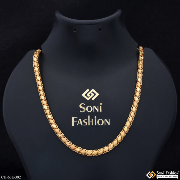 1 Gram Gold Plated Trending Design Kohli Chain for Men - Style E392