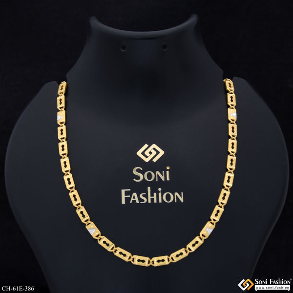 1 Gram Gold Plated Trending Design Nawabi Chain for Men - Style E386