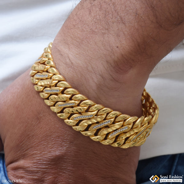 1 Gram Gold Plated Trending Design Pokal Bracelet for Men - Style D876