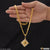 1 Gram Gold Plated Triangle Best Quality Chain Pendant Combo for Men (CP-C028-B542)