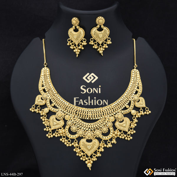 1 Gram Gold Plated Unique Design Necklace Set for Women - Style B297