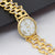 1 Gram Gold Plated with Diamond Fashionable Design Watch for Men - Style A096