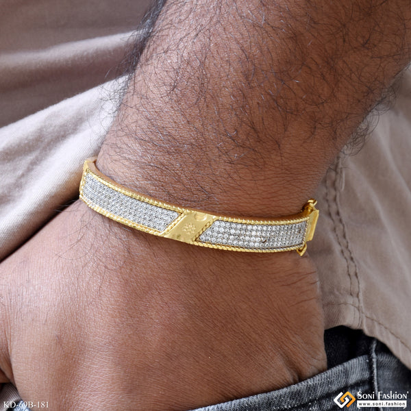 1gram Gold Men’s Kada Collection: 1 Gram Gold Forming Kada Bracelet for ...