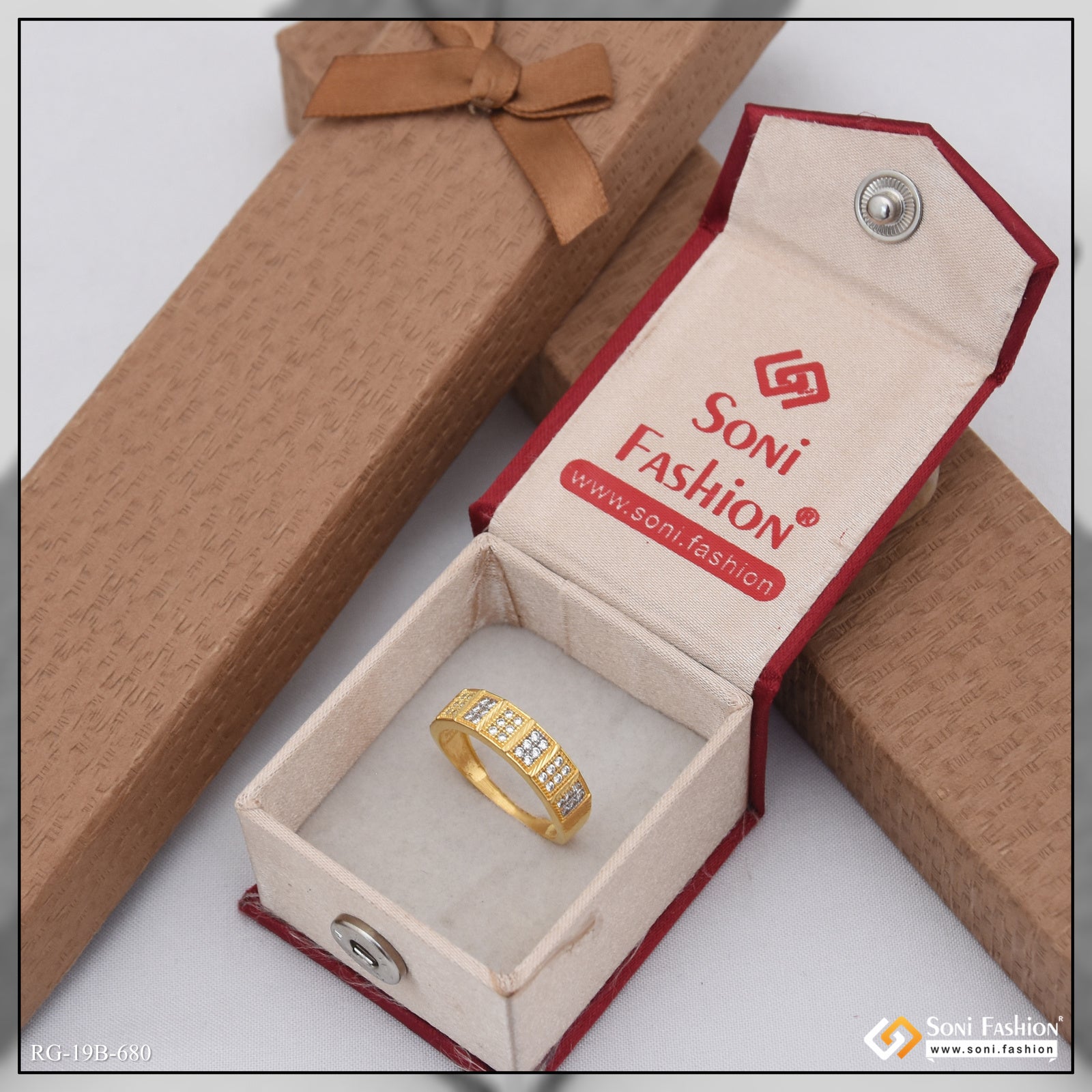 1 Gram Gold Plated Prominent Design Ring for Men - Style B680 – Soni ...