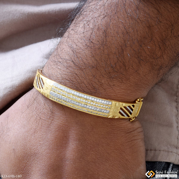 1gram Gold Men’s Kada Collection: 1 Gram Gold Forming Kada Bracelet for ...