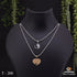 2 heart with diamonds for his and hers lover couple chain with pendant for gift - Style A016