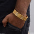 2 in 1 with Diamond Latest Design High-Quality Gold Plated Bracelet for Men - Style B102