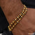 2 line artisanal design gold plated rudraksha bracelet for