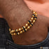 2 Line Attention-Getting Design Gold Plated Rudraksha Bracelet for Men - Style C030