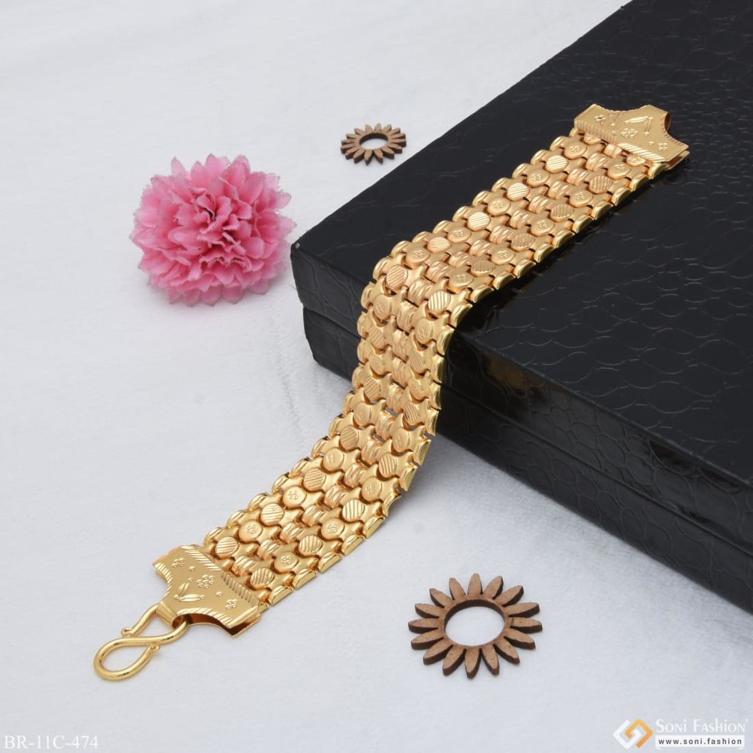 Buy Rudraksha OM Trishul Damroo Designer Oxidized Bahubali Leather Kada  Bracelet