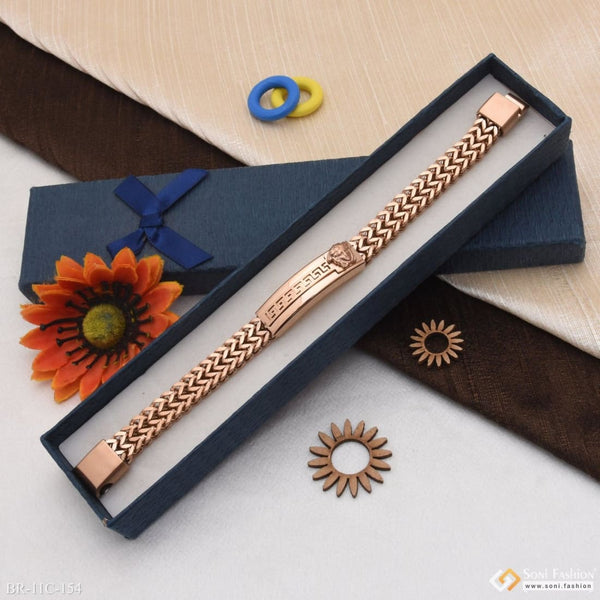 V Shape Superior Quality High-class Design Rose Gold Bracelet For Men -  Style C054 – Soni Fashion®