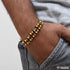 2 Line Cool Design Superior Quality Gold Plated Rudraksha Bracelet - Style B766