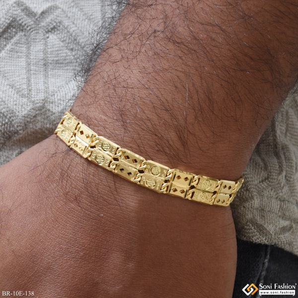 2 Line Popular Design Gold Plated Nawabi Bracelet for Men - Style E138