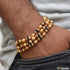 3 Line Attention-Getting Design Gold Plated Rudraksha Bracelet for Men - Style C007